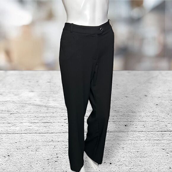 Calvin Klein Black Wide Leg Trouser Pants Size 8 - Picture 2 of 6
